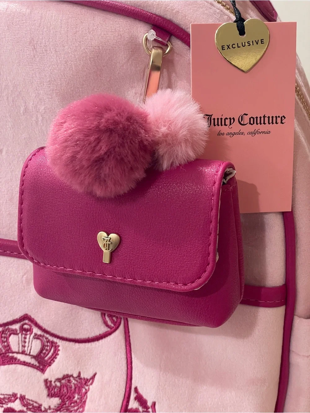 Juicy Couture New Love Chapter Scottie-Themed Flamingo Pink NWT Backpack
